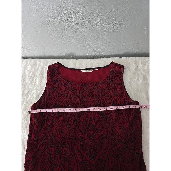 French Laundry Velvet Stretch Black Red Cami Cardigan Large Whimsigoth Vamp - Picture 4 of 8